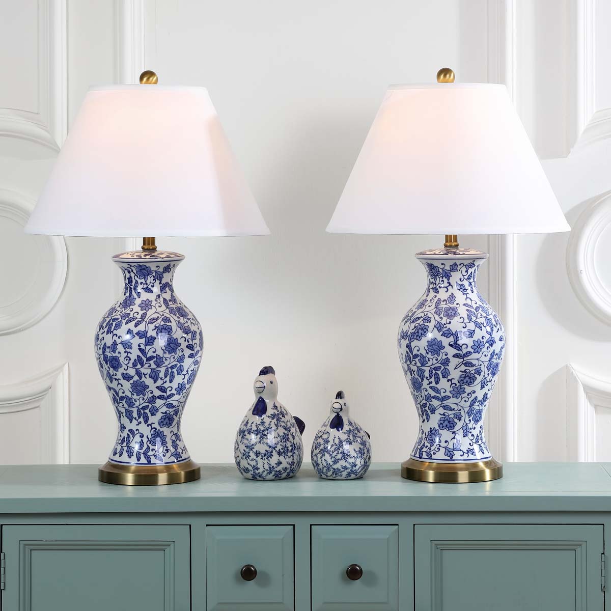 Beijing 29 Inch H Floral Urn Lamp (Set of 2) | Safavieh - LIT4172