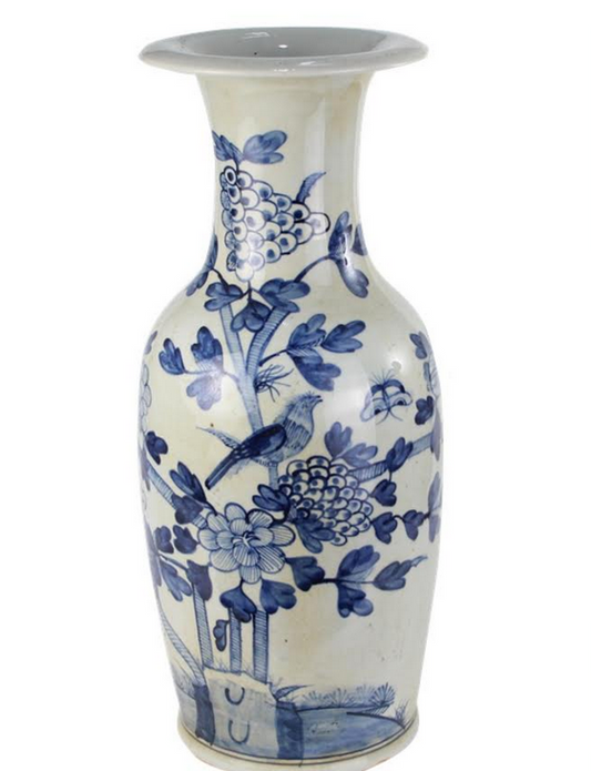 Extra Large Bird and Floral Vase