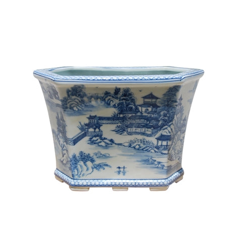 Village Scene Hexagon Planter
